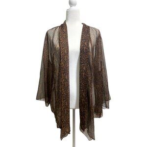 Kimono Swim Beach Cover-up Leopard Animal print 3X